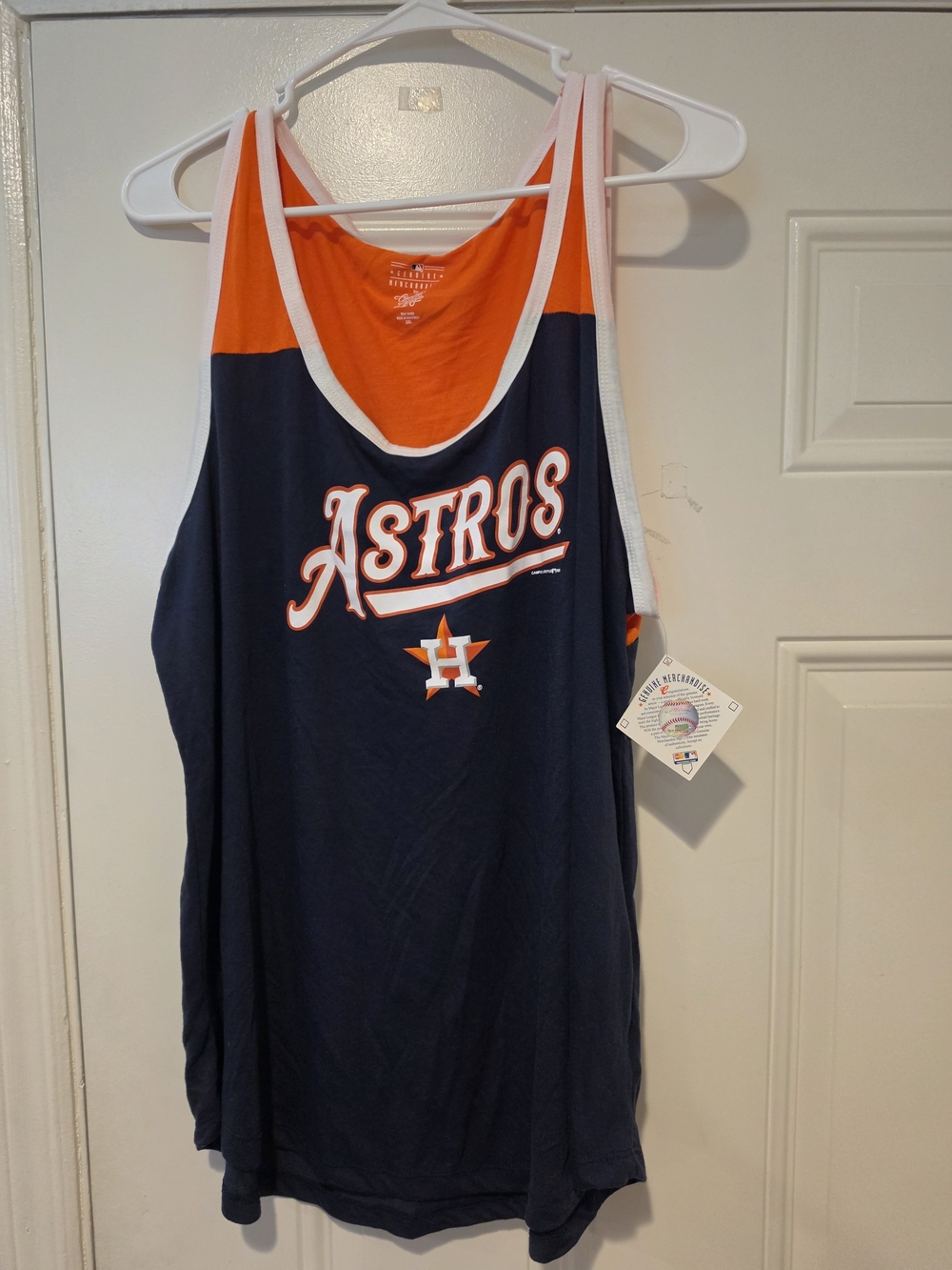 Houston Astros Navy & Orange Women's Tank Top